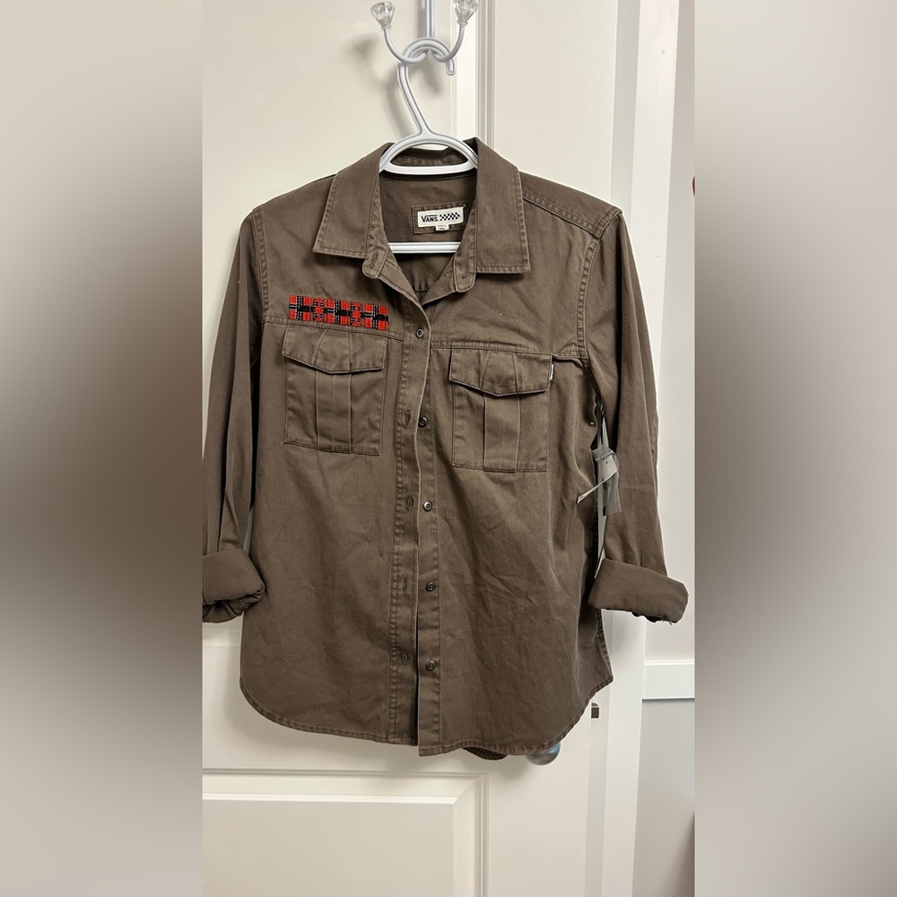 Button up shirt, Hurley, sage green, medium